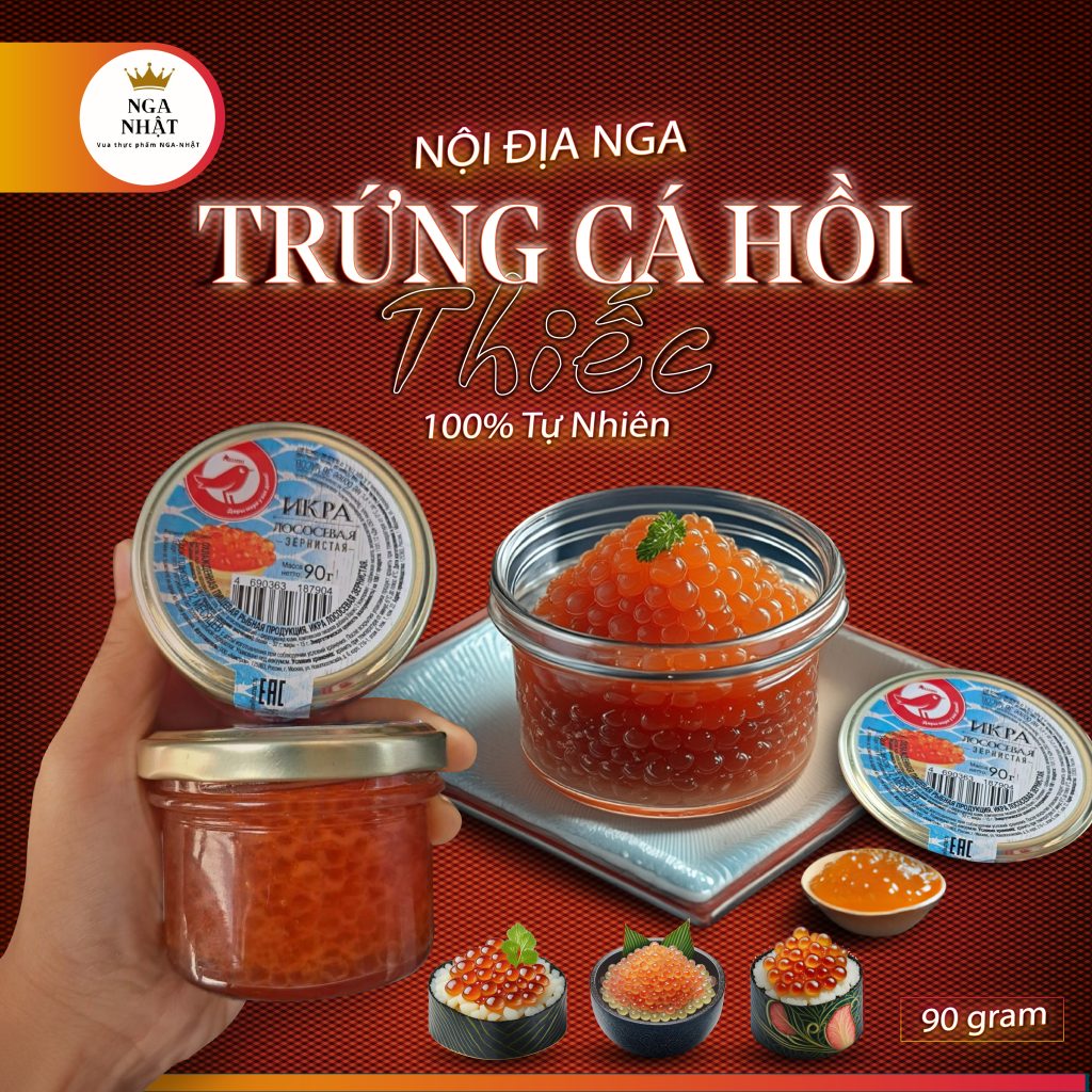 trứng cá tự nhiên nga vua thực phẩm nga nhật